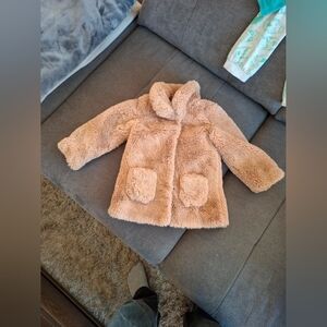 H&M Beige Kids Fuzzy Puffer Coat